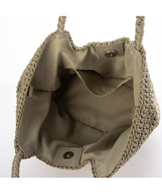 UNBILLION カシュカシュ cachecache / 切り替え柄編みミニトート カゴバッグ グリーン