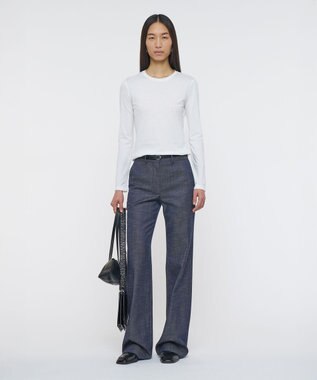 JOSEPH 【洗える】コットンシルク　ロングスリーブティーシャツ Off white