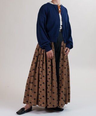 muuc 【手刺繍のような刺繍が美しい】ハイドランジア 切り替えパンツ ベージュ