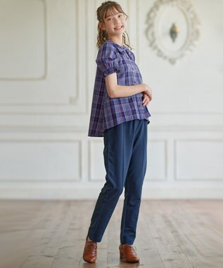 組曲 KIDS 【150-160cm】ブリティッシュ ブラウス パープル系3