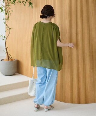 Green Parks 楊柳ドッキングフレンチプルオーバー Khaki