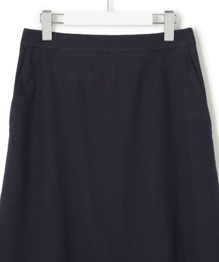 23区 L 【セットアップ対応/洗える】アイアスマットストレッチ セミフレア スカート ネイビー系
