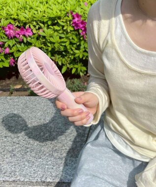 WEGO 【冷却/携帯扇風機/熱中症対策】オーロラハンディファン ライトピンク