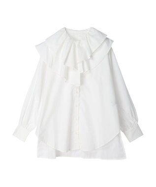 earth music&ecology ラッフルフリルチュニックブラウス Off White