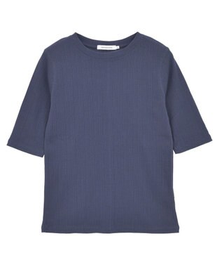 AMERICAN HOLIC リブ5分袖プルオーバー Navy