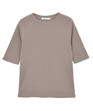 AMERICAN HOLIC リブ5分袖プルオーバー Mocha