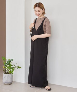 AMERICAN HOLIC リブ5分袖プルオーバー Mocha