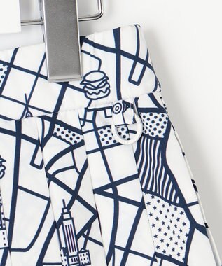 23区GOLF 【WOMEN】ニューヨークマップ柄 プリーツスカート ホワイト系5