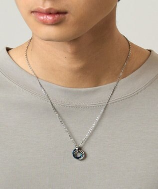 WEGO ミニトリプルリングチェーンネックレス ブルー