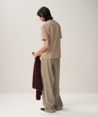 ATON FRESCA NUBACK | VネックTシャツ BEIGE