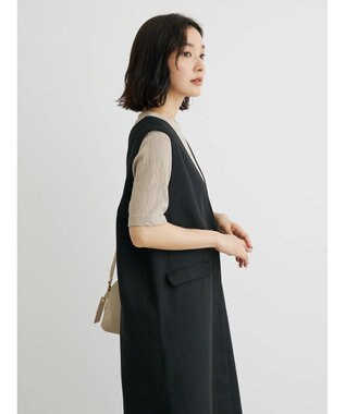Green Parks ジレにもなる２ｗａｙＶネックジャンスカ Black