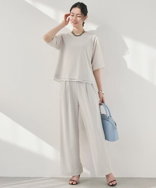 自由区 ストレッチアムンゼンワイド パンツ ベージュ