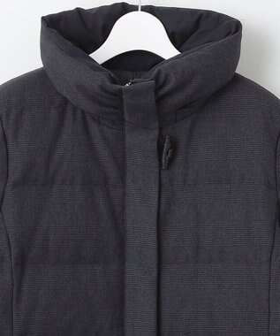 J.PRESS LADIES S ハウンドトゥース&グレンチェック ロング ダウンコート ネイビー系3