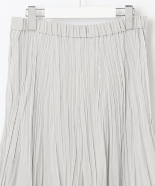 J.PRESS LADIES 【洗える】 スパンボイルワッシャー ランダムプリーツ スカート ライトグレー系