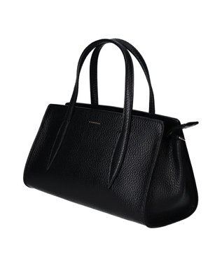 INTER-CHAUSSURES 【LORISTELLA】シュリンクレザーベーシックハンドバッグ ブラック