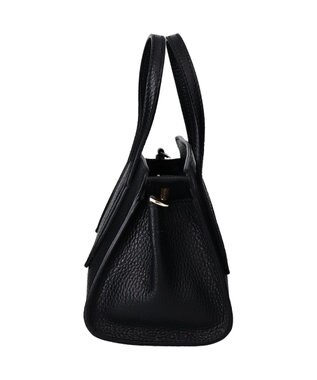 INTER-CHAUSSURES 【LORISTELLA】シュリンクレザーベーシックハンドバッグ ブラック