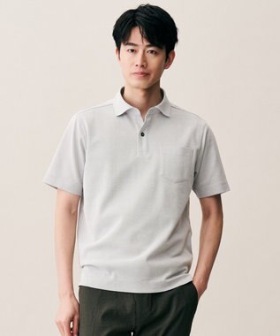 JOSEPH ABBOUD 【キングサイズ・日本素材・オーガニックコットン使用】オーガニックコットンクールビズ ポロ ライトグレー系