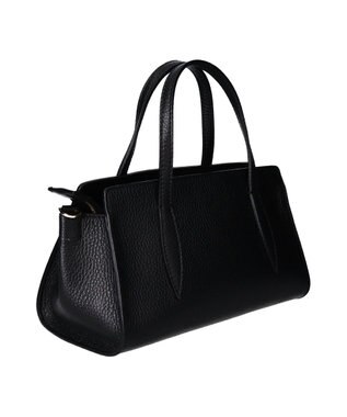 INTER-CHAUSSURES 【LORISTELLA】シュリンクレザーベーシックハンドバッグ ブラック