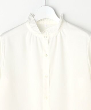 J.PRESS LADIES フルダルスパンマイクロピーチ ブラウス オフホワイト系