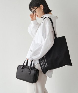 russet ［インフルエンサースタッフ企画］ロゴトートバッグ(Z-221) Black
