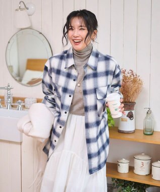 WEGO 【2025年秋冬新作/SMLサイズ展開/ユニセックス着用ITEM】オンブレチェックネルシャツ（LS） 柄4