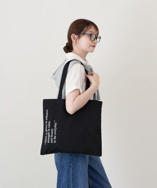 russet ［インフルエンサースタッフ企画］ロゴトートバッグ(Z-221) Black