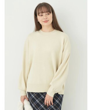 earth music&ecology アンチピリングバックスリットプルオーバー Ivory