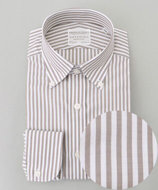 【形態安定】PREMIUMPLEATS_ボタンダウンカラー 通年ドレスシャツ_ストライプ(25年春夏モデル)