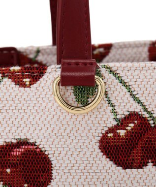 Maison de FLEUR チェリー柄ゴブラン２Ｗａｙスクエアトートバッグ Red
