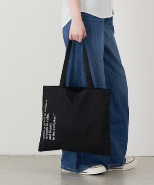 russet ［インフルエンサースタッフ企画］ロゴトートバッグ(Z-221) Black