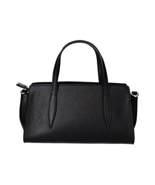 INTER-CHAUSSURES 【LORISTELLA】シュリンクレザーベーシックハンドバッグ ブラック