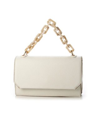 UNBILLION kakatoo プラチェーンハンドルスクエアショルダー アイボリー