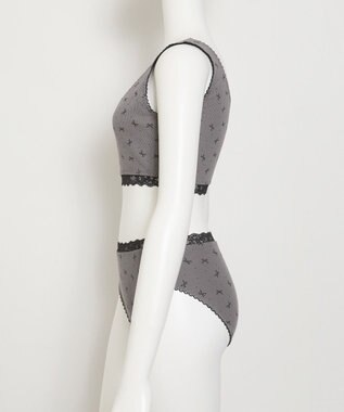 WEGO 【ハーフトップ＆ショーツセット】Liliane　Ciel　リボンドット グレー