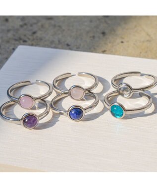 blancotokyo 【金属アレルギー対応】天然石リング Piedra ring SILVER×crystal