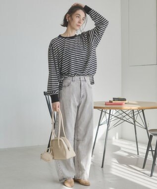 WEGO 【ANGIE VINTAGE】シアースラブボーダーロンＴ ブラックボーダー