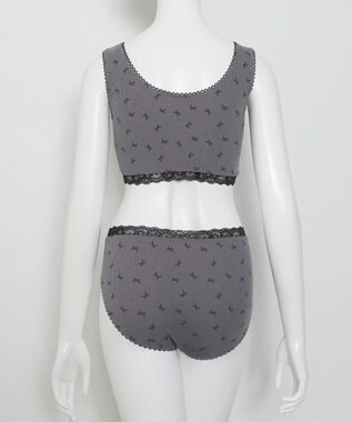 WEGO 【ハーフトップ＆ショーツセット】Liliane　Ciel　リボンドット グレー