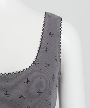 WEGO 【ハーフトップ＆ショーツセット】Liliane　Ciel　リボンドット グレー