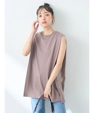 earth music&ecology ボクシーノースリーブチュニック Mocha