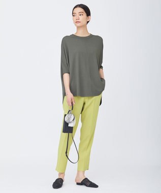 ICB L 【新色追加・洗える】 FluidBackSatin ドロストパンツ ライム系