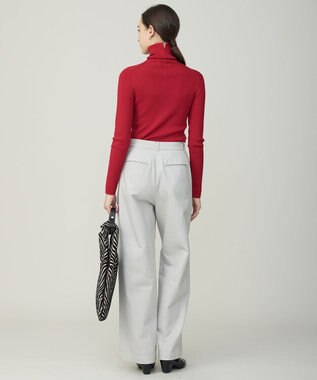 ICB L 【新色追加】エクストラファインメリノリブ タートルネックプルオーバー ディープレッド系