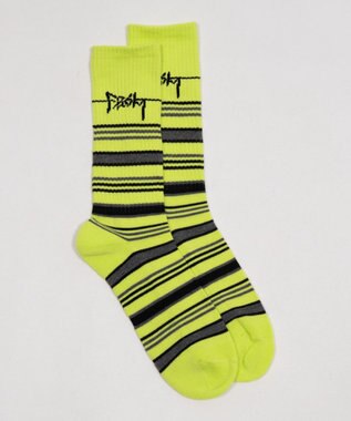 WEGO マルチボーダーソックス（R）　 ライム