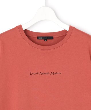 23区 【先行予約】ドロップショルダー メッセージ ロゴTシャツ オールドローズ系