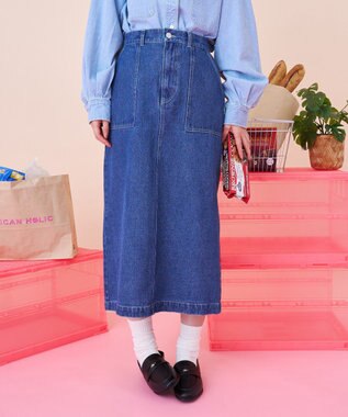 AMERICAN HOLIC 【PENNEY'S】デニムワークスカート Indigo