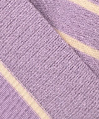 ANY SIS 【Oggi1月号掲載】ショルダーパール調 ニット ラベンダー×アイボリーボーダー