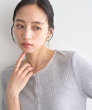 earth music&ecology チェーンリブラメカットソー Gray