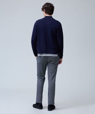 J.PRESS MEN 温かさと軽さの快適素材【ストレッチ / イージーケア】【FLEX YARN】リンクスフルジップ  ニットカーディガン ネイビー系