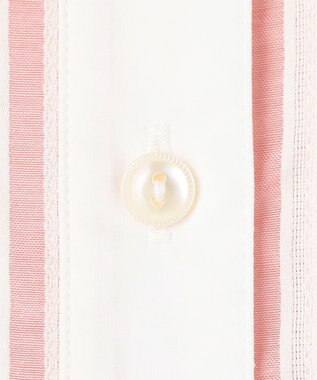 J.PRESS YORK STREET 【WOMEN】ピンタック バンドカラーストライプブラウス ピンク系1