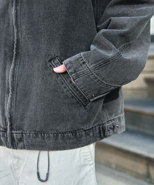 WEGO 【ユニセックス着用ITEM/MLサイズ展開】ワーカーズデニムZIPジャケット デニムブラックソノタ