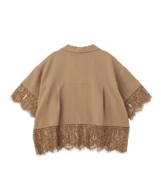 AMERICAN HOLIC レース切り替え半袖シャツ Mocha