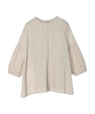 Green Parks インド綿 SET２点 刺繍７分丈ブラウス＋タンクトップ Light Beige